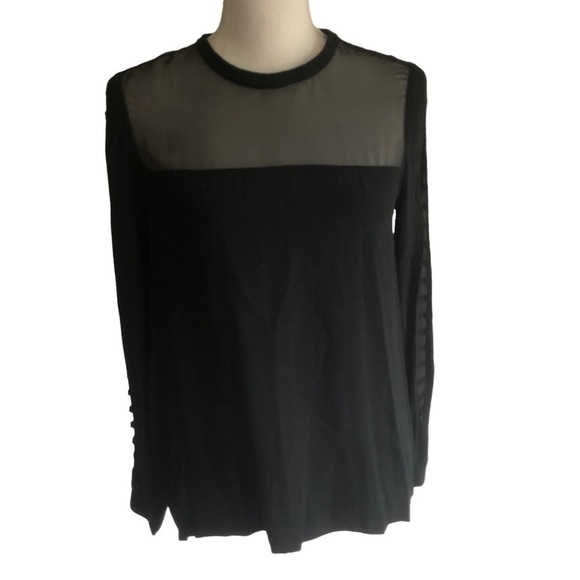 IRO Ashty Mesh Open Ladder Arm Blouse Black Small - Picture 2 of 14